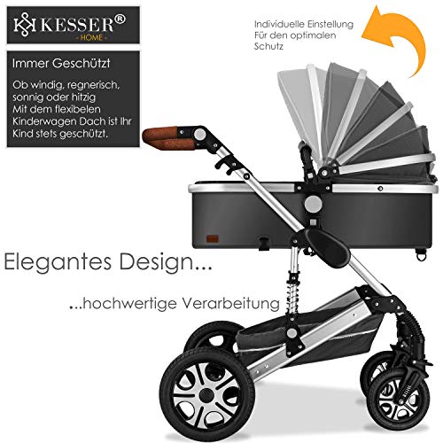 Babyschale KESSER® Loops 3 in 1 Kombi-Kinderwagen Buggy Reisebuggy inkl Auto 